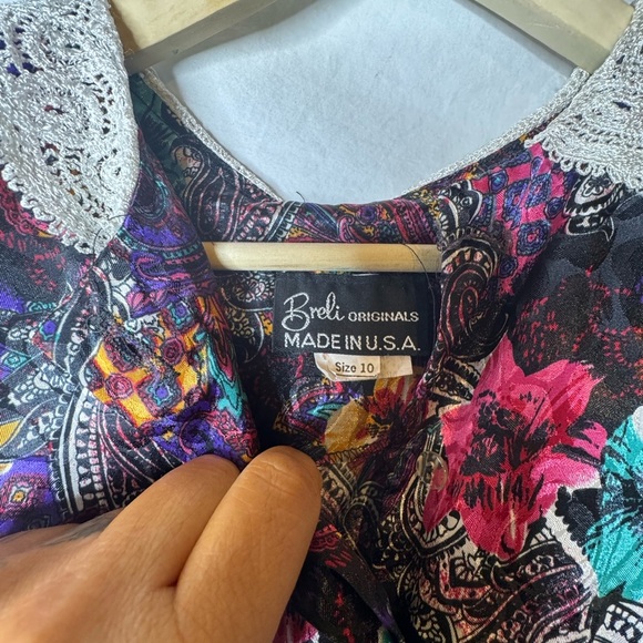 VNTG Cottage Core Lace Collar Midi Housewives Dress - Sz 10 - Picture 8 of 10